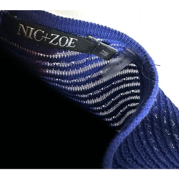 Nic+Zoe tunic stretchy M Royal Blue White accents - Picture 4 of 5